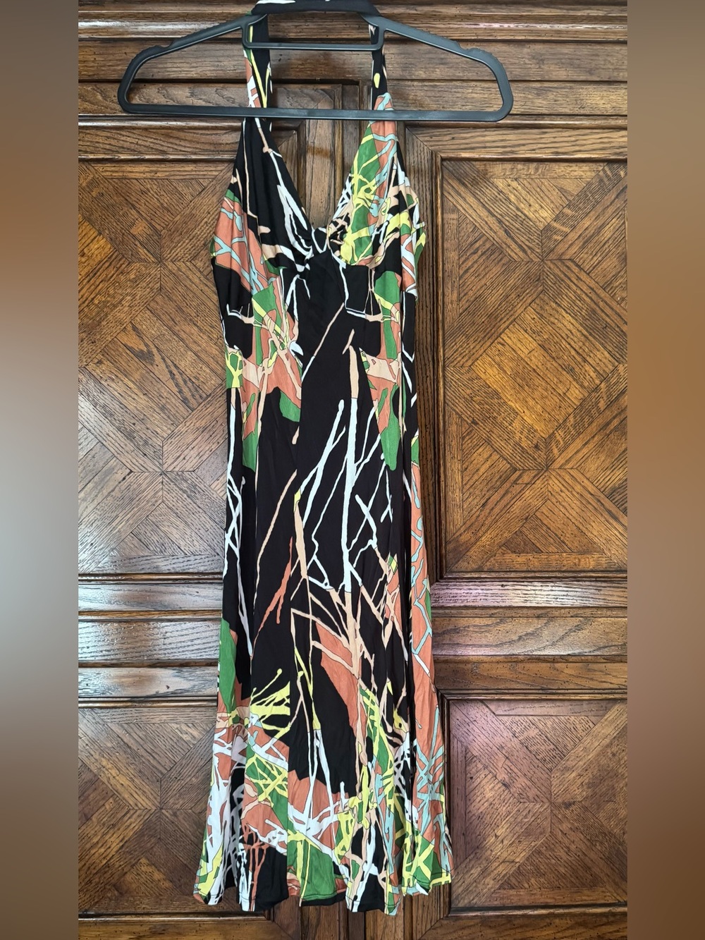 Missoni  Dress with Green, Coral and White Abstract Print. Made in Italy